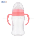 10oz/300ml Wide Neck Baby Plastic Bottle with Triangle-shape